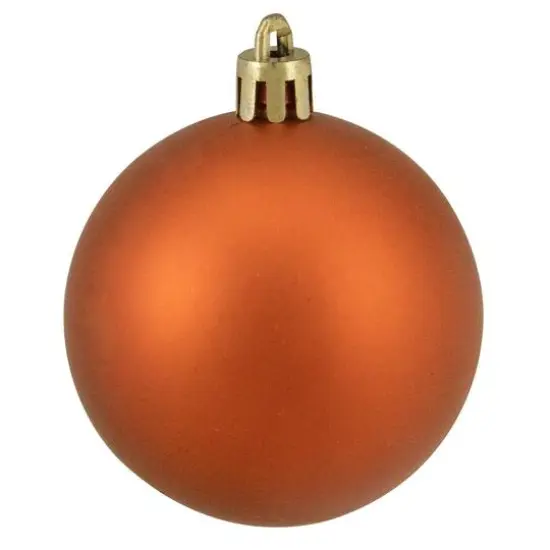 60ct. 2.5" Burnt Orange Shatterproof Matte Christmas Ball Ornaments {5}