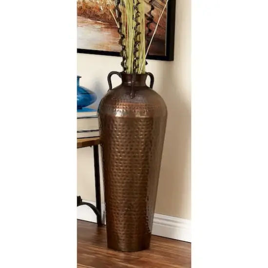 Brown Metal Rustic Vase, 32" x 12" x 12" {9}