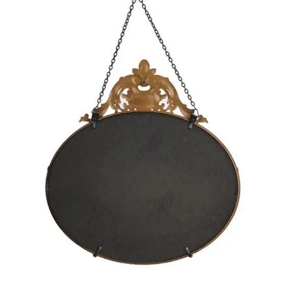 Hello Honey&reg; Vintage Pewter Framed Wall Mirror with Decorative Chain Black {4}