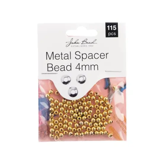 John Bead Must Have Findings 4mm Metal Spacer Beads Gold {1}