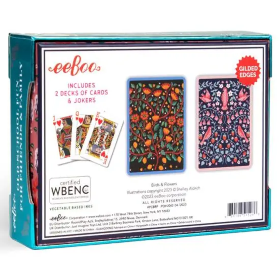 eeBoo Piece & Love Birds & Flowers Playing Card Decks {6}