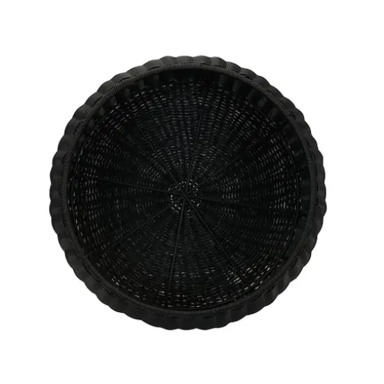 Household Essentials 9" Woven Storage Ottoman Black {8}