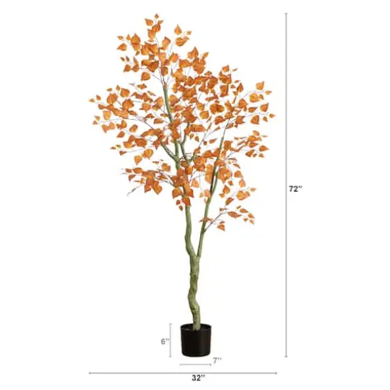 6ft. Autumn Birch Leaf Artificial Fall Tree {3}