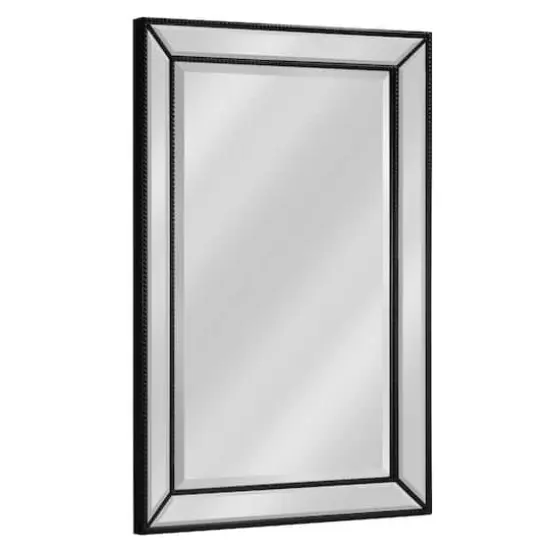 Head West Black Metro Beaded Glass Framed Vanity Mirror - 36" x 24" {1}