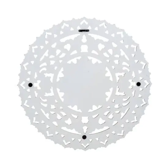 Habitat Etta 24" White Carved Floral Round Wall Art {5}