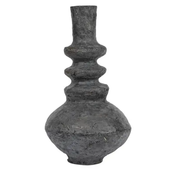 Hello Honey&reg; 17" Black & Gold Tall Decorative Handmade Paper Mache Vase {8}