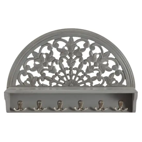 Habitat Round Decorative Gray Carved Wall Hanging {1}