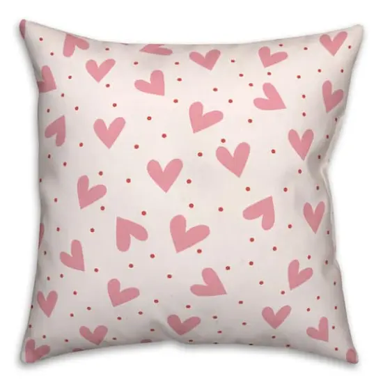 Heart Polka Pattern 18" x 18" Indoor / Outdoor Pillow {1}