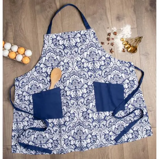 DII&reg; Damask Apron Nautical Blue {8}
