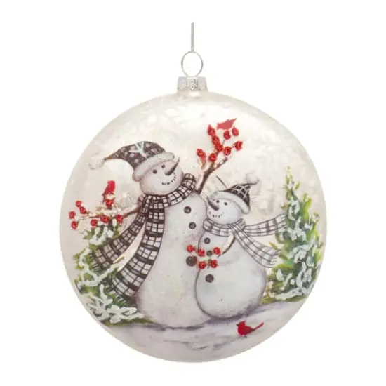 6ct. 5.5" Glass Snowman Disc Ornaments {3}