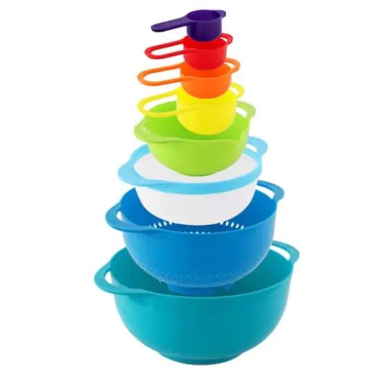 MegaChef Stackable Mixing Bowl & Measuring Cup Set {4}