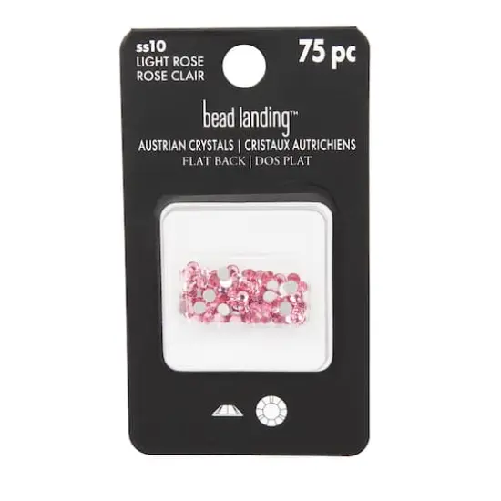 SS10 Round Flatback Austrian Crystals by Bead Landing&trade;, 75ct. Light Rose {5}