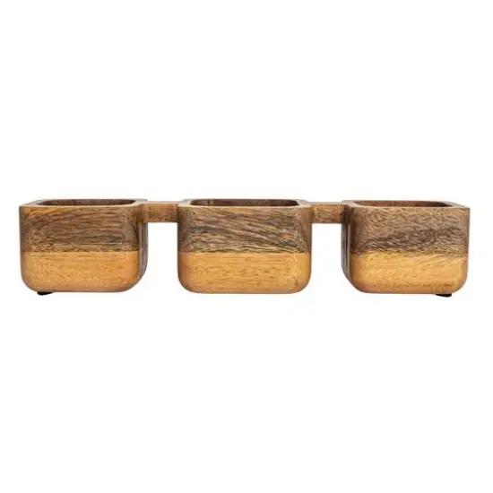 Hello Honey&reg; Natural 3-Section Mango Wood Dish {9}