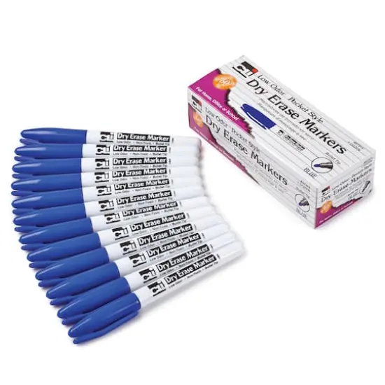 Charles Leonard Blue Bullet Tip Dry Erase Markers, 3 Packs of 12 {3}