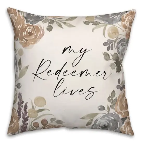 Redeemer Lives Neutral Pillow 2 18" x 18" Throw Pillow {1}
