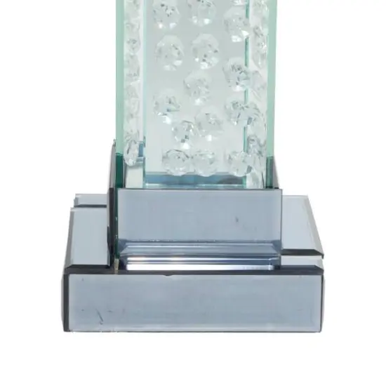 11" Clear Mirror Glam Candlestick Holder {4}