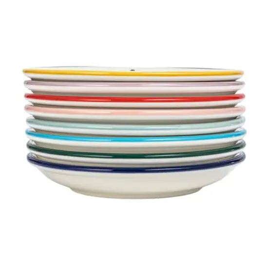 Hello Honey&reg; 6" Factorial Numbers Design Stoneware Plate Set {5}