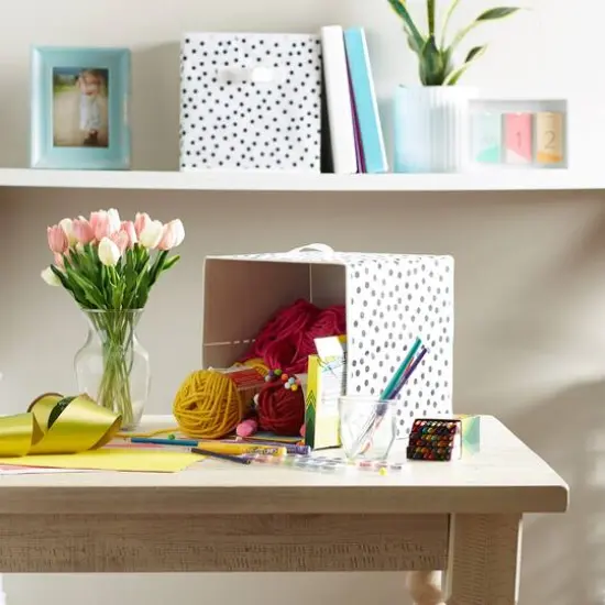 DII&reg; 11" Black & White Dots Storage Cube, 2ct. {7}