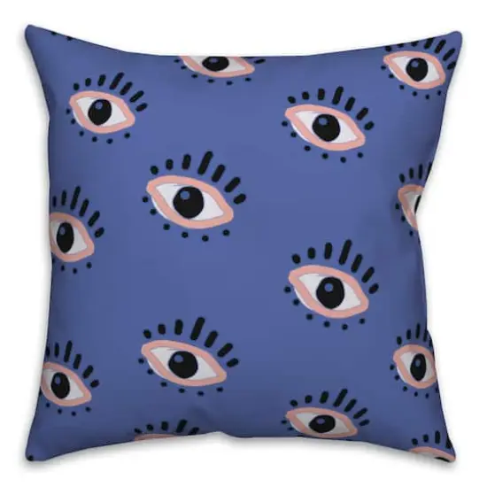 18" Looking Eyes Indoor/Outdoor Pillow Blue {1}
