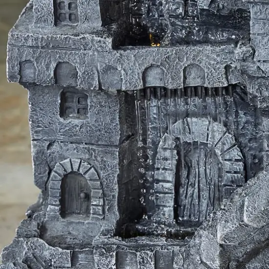 Glitzhome&reg; 36.5" 4-Tier Gothic Dragon Sculptural Outdoor Fountain with LED Light {7}