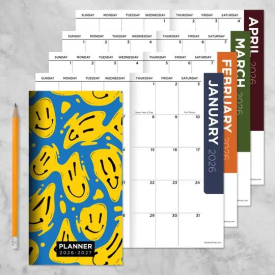 2026-2027 Smiley Small Monthly Pocket Planner {8}