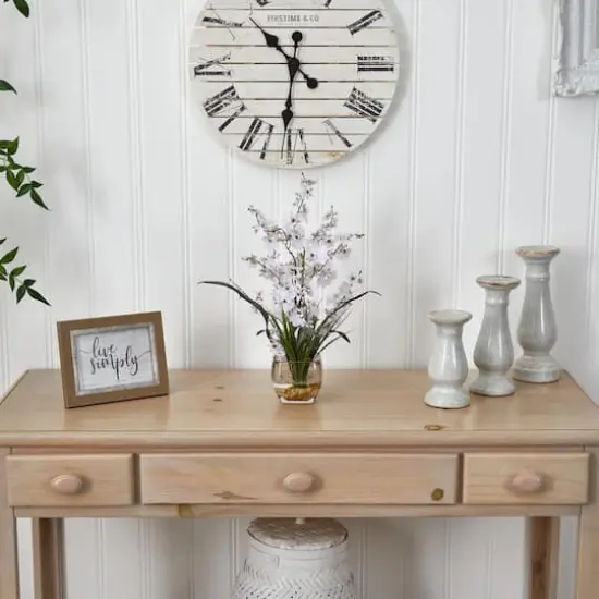 19" White Dancing Lady Orchid Arrangement in Vase {5}