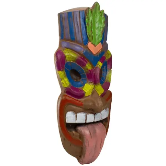16" Tiki Man Sticking Out Tongue Hanging Wall Decor {3}