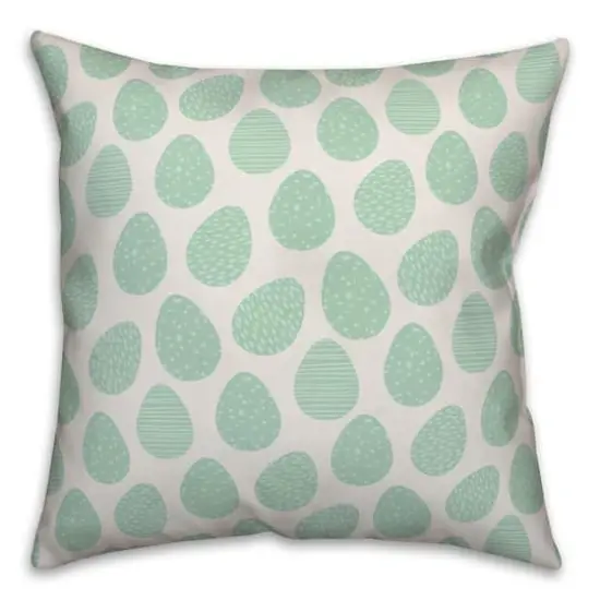 Green Easter Egg Pattern Throw Pillow {1}
