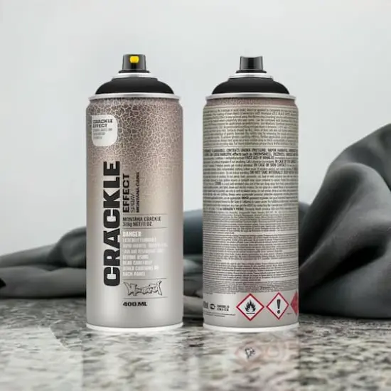 Montana&trade; Cans Traffic Black Crackle Effect Spray Paint, 400mL {2}