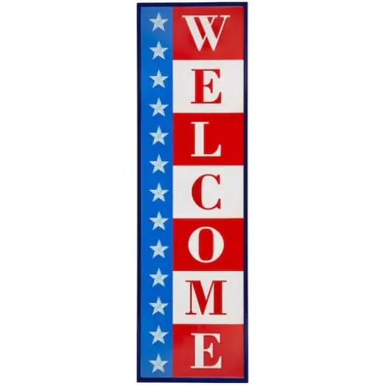 40" Americana Welcome Metal Wall Sign {1}