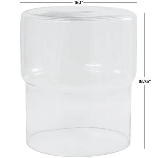 19" Glass Modern Accent Table Clear {6}
