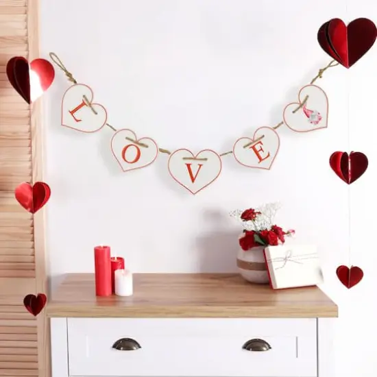 32" Valentine's Day LOVE Hearts Metal Banner {3}