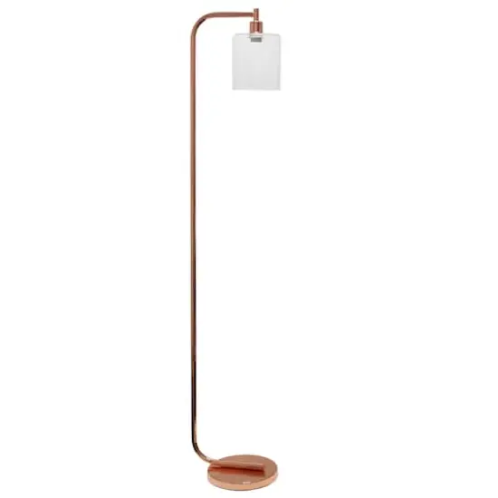 Simple Designs 63" Antique-Style Iron Lantern Floor Lamp Rose Gold {12}