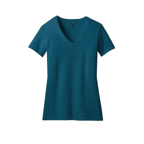 District&reg; Women's Perfect Blend&reg; V-Neck T-Shirt Deep Turquoise Fleck {1}