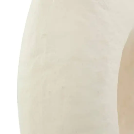 14" Beige Paper Mache Abstract Double Opening Vase {4}