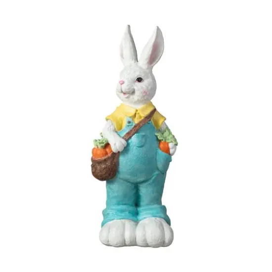 Glitzhome&reg; 17.25" Easter Bunny Boy with Carrots Table D&eacute;cor {7}