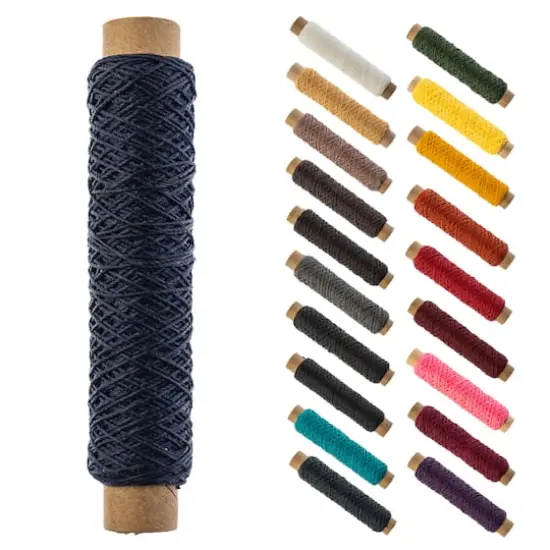 Gudebrod 0.018" 3 Ply Waxed Thread Bobbin, 75ft. Blue {1}