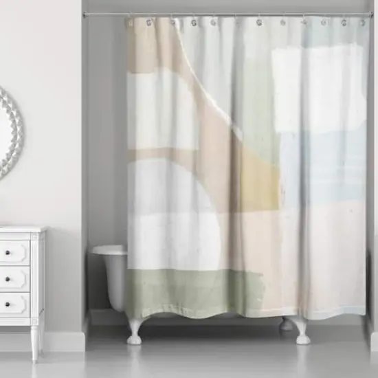 Pastel Modern Abstract 71" x 74" Shower Curtain {1}