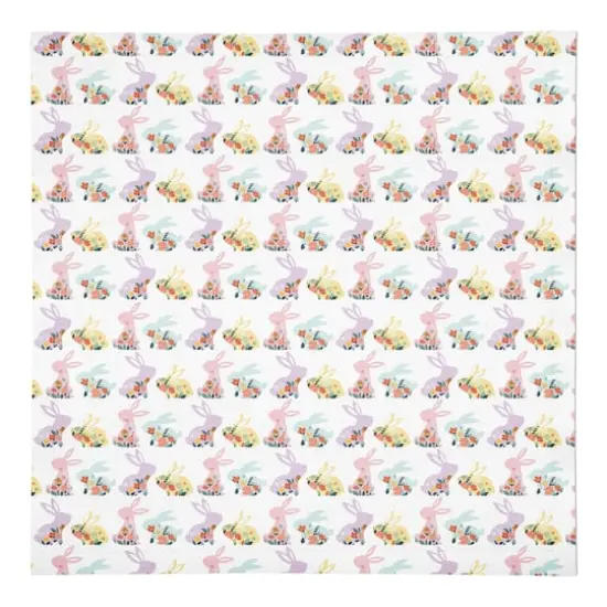 Pastel Floral Rabbits 10" x 10" Cotton Twill Napkin {1}