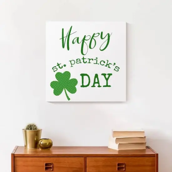 Happy St Patricks Day 16" x 16" Canvas Wall Art {5}