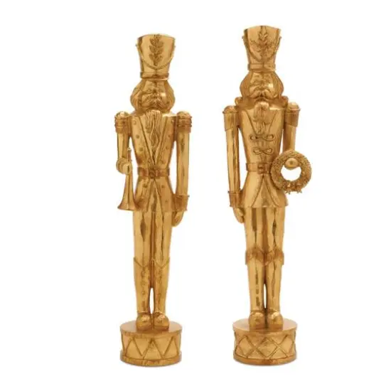 Gold Holiday Nutcracker Statue Set {1}