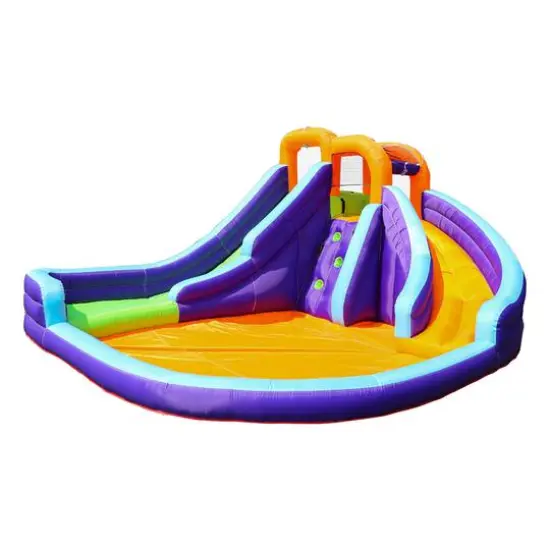 Salus Double Slide Water Park with Climbing Wall & Water Cannon {3}