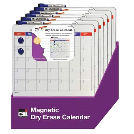 Charles Leonard Magnetic Dry Erase Calendar Set, 6ct {3}