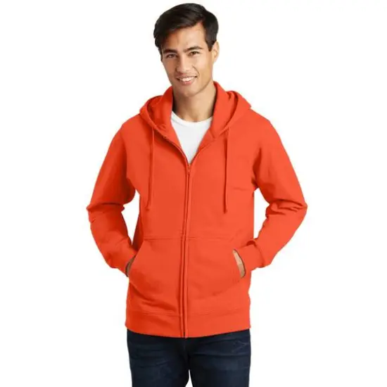 Port & Company® Fan Favorite Fleece Full-Zip Hooded Sweatshirt Orange {4}
