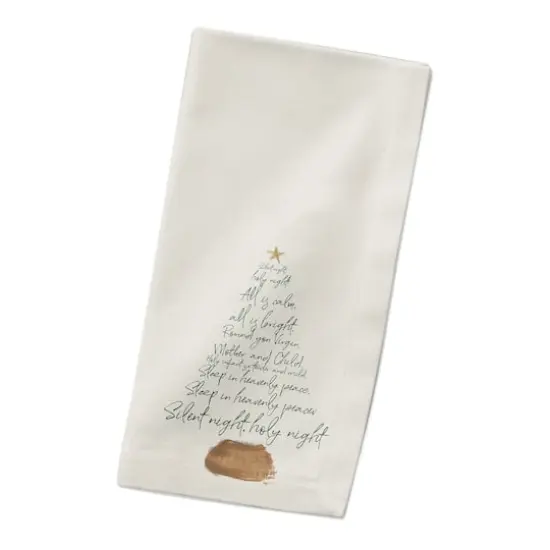 Silent Night Tree 10" x 10" Cotton Twill Napkin {3}