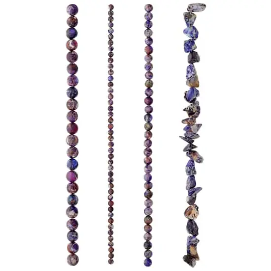 Dark Purple Jasper Semi-Precious Beads Value Pack by Bead Landing&trade; {4}