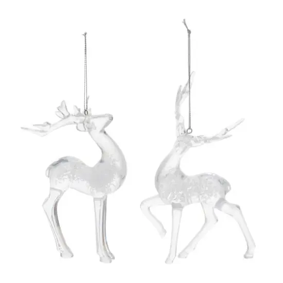 Clear Bubbled Plastic Deer Ornaments Set {6}