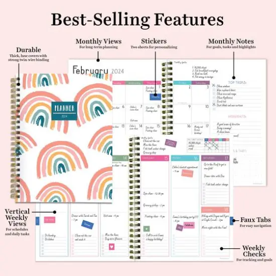 TF Publishing 2024 Fresh Rainbow Medium Weekly Monthly Planner {8}