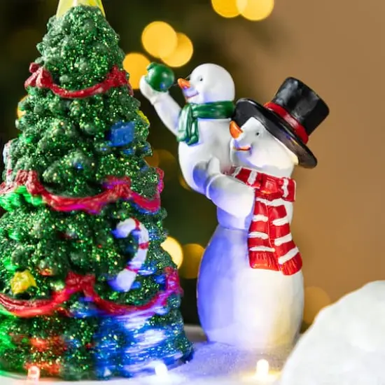 Glitzhome&reg; 20" Lighted Christmas Santa Train Resin Village with Movement and Music {6}