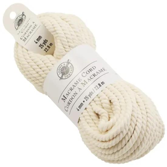 Macram&eacute; Cotton Cord by Loops & Threads&reg;, 25yd. Natural {3}